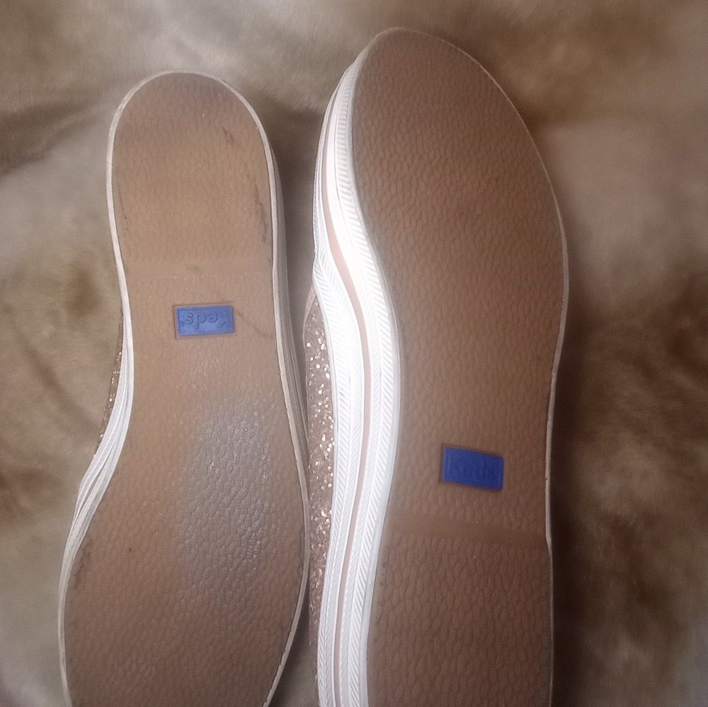 Kate Spade Glitter Keds Pink Slip Ons - Picture 6 of 11